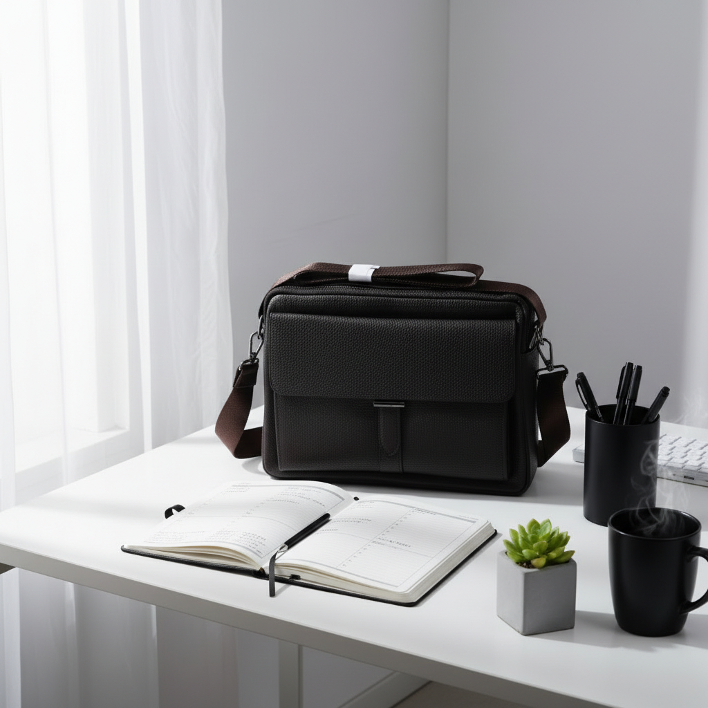 Front view of messenger bag