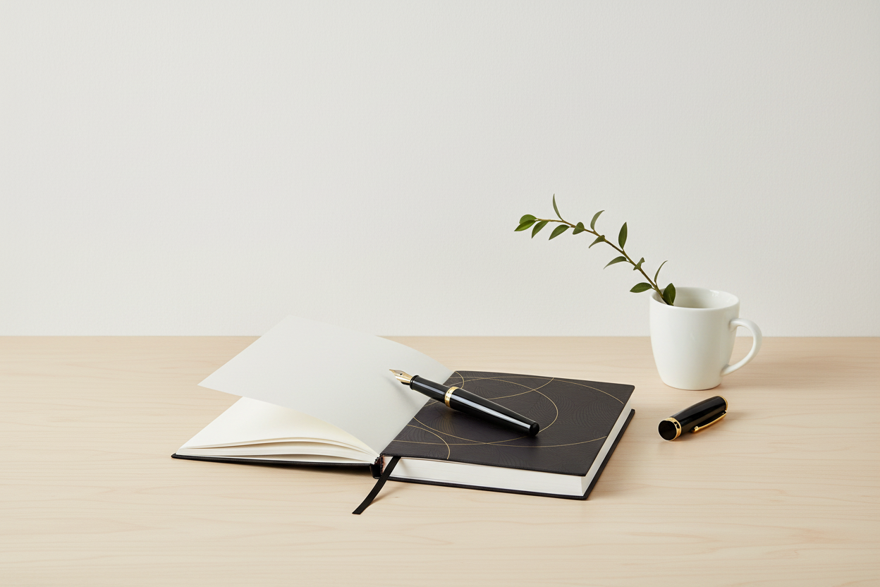 Minimalist desk setting