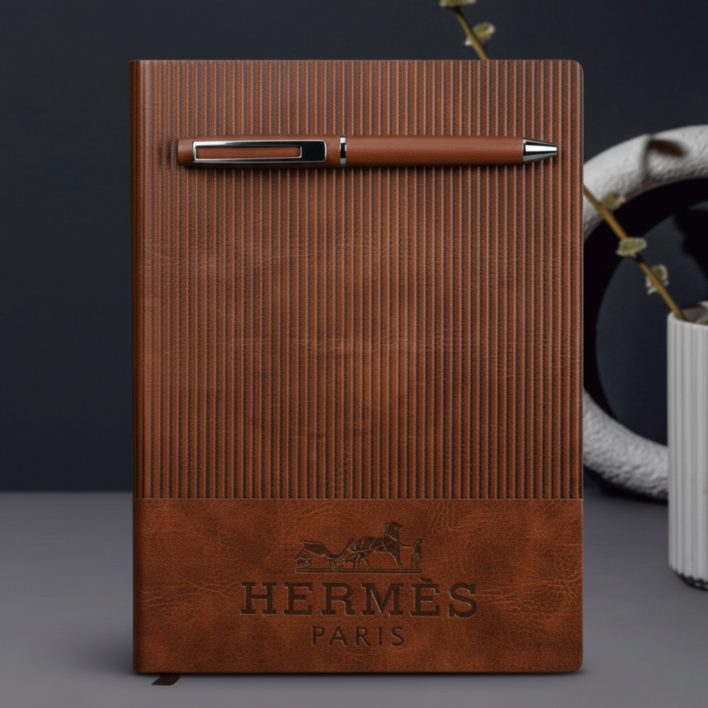 Notebook and pen detail