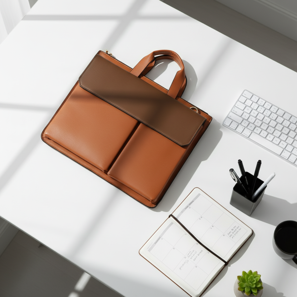 Overhead workspace shot